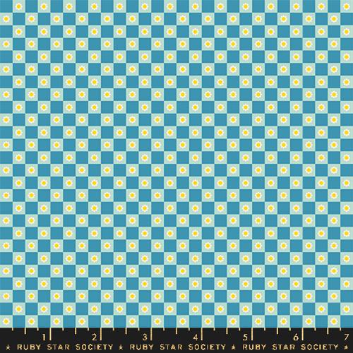 Animal Animal - Flower Check - Vintage Blue