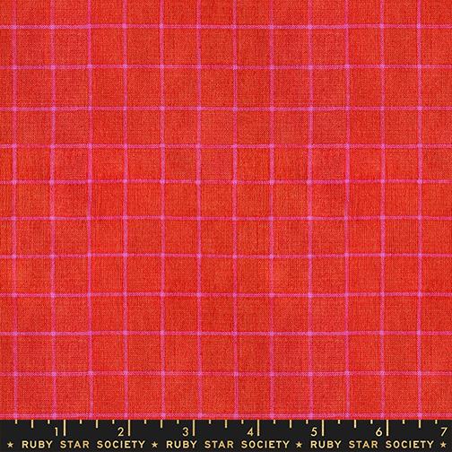 Warp & Weft Mystic Fable - Small Windowpane - Red