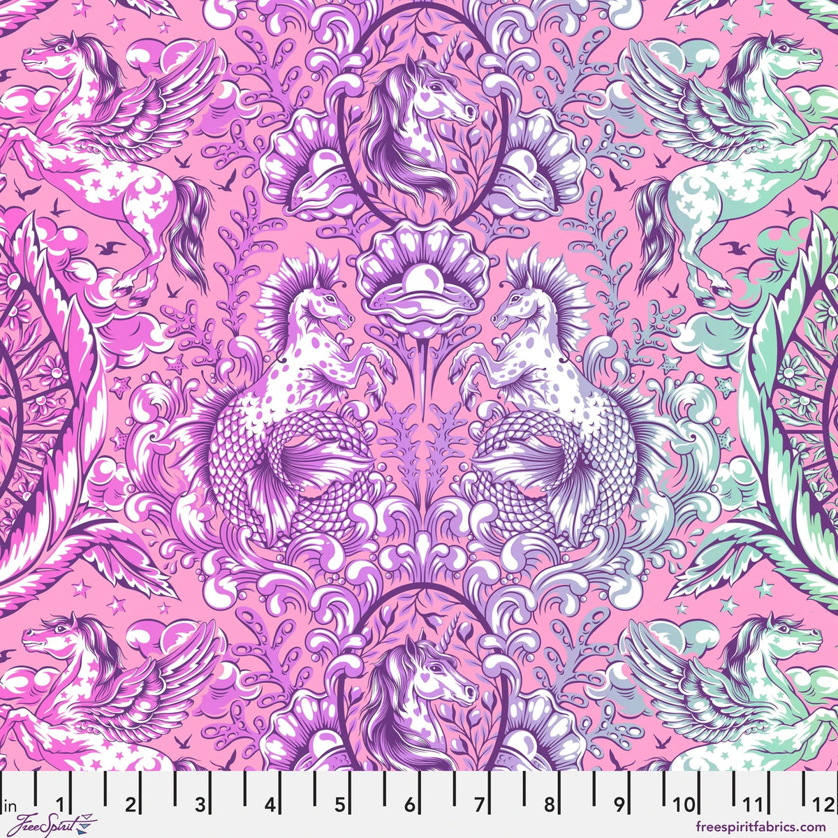 Pony Tales Wild Orchid fabric from Legendary by Tula Pink for FreeSpirit Fabrics