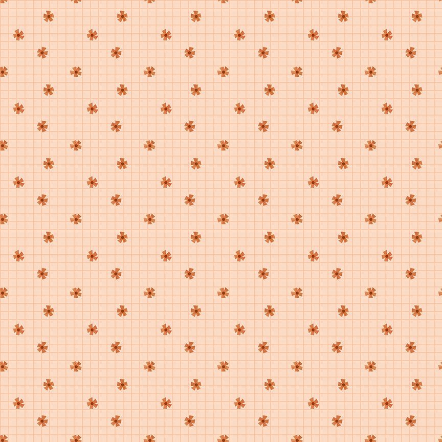 Lazy Sunday - Flower Grid - Apricot