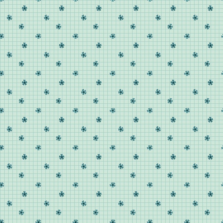 Lazy Sunday - Flower Grid - Glacier