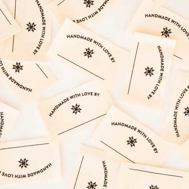 Sarah Hearts - Handmade With Love By - Organic Cotton Write-In Quilt Labels