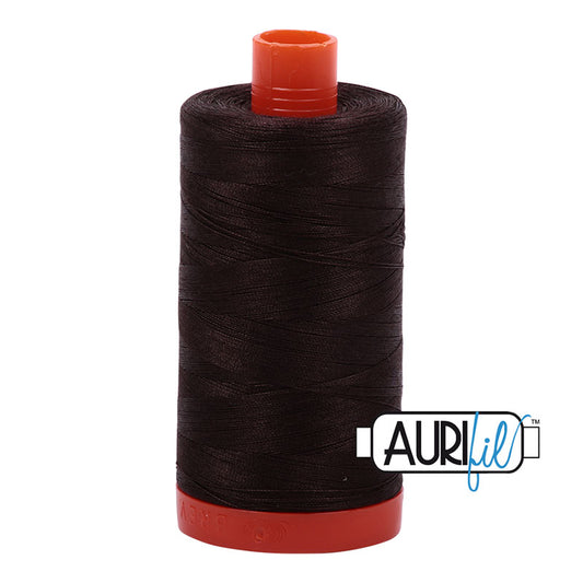 Aurifil Mako Cotton 50wt Thread - 1130 Very Dark Bark
