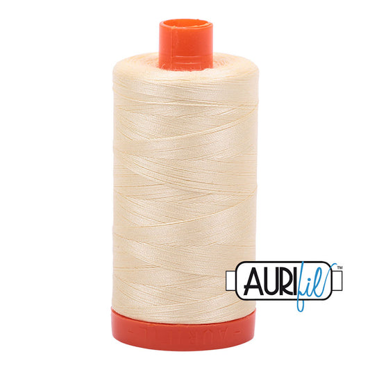 Aurifil Mako Cotton 50wt Thread - 2110 Light Lemon