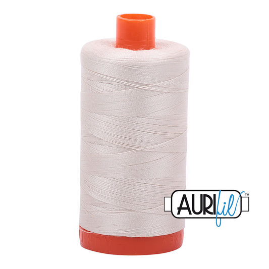 Aurifil Mako Cotton 50wt Thread - 2309 Silver White