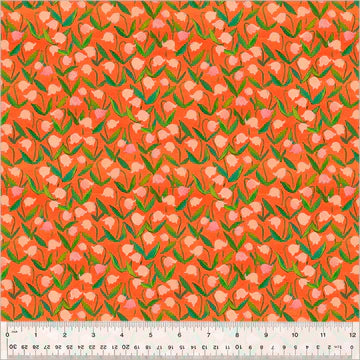 Heather Ross - By Hand - Flowerbed - Coral