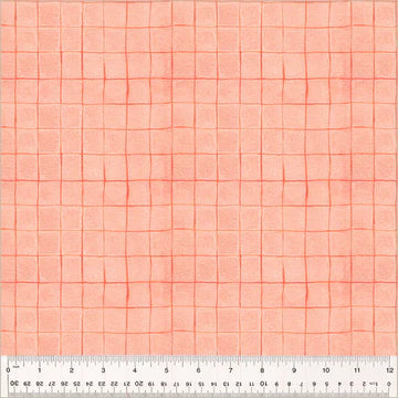 Heather Ross - By Hand - Drawn Plaid - Salmon