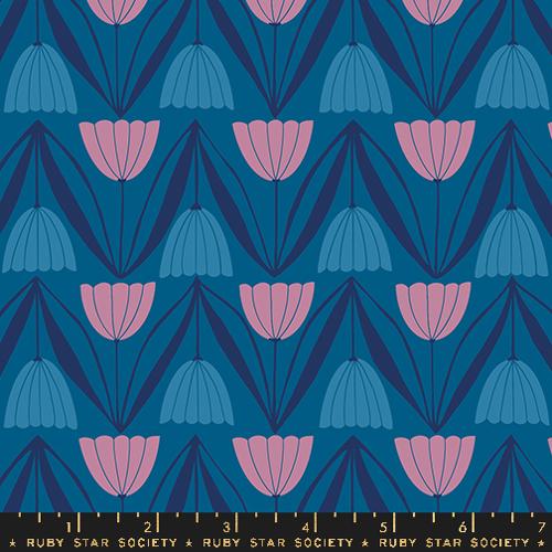 Endpaper - Tulips - Blue Raspberry