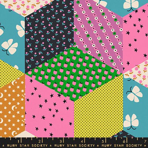 Ooh Lucky Lucky - Tumbling Blocks - Citron - CANVAS