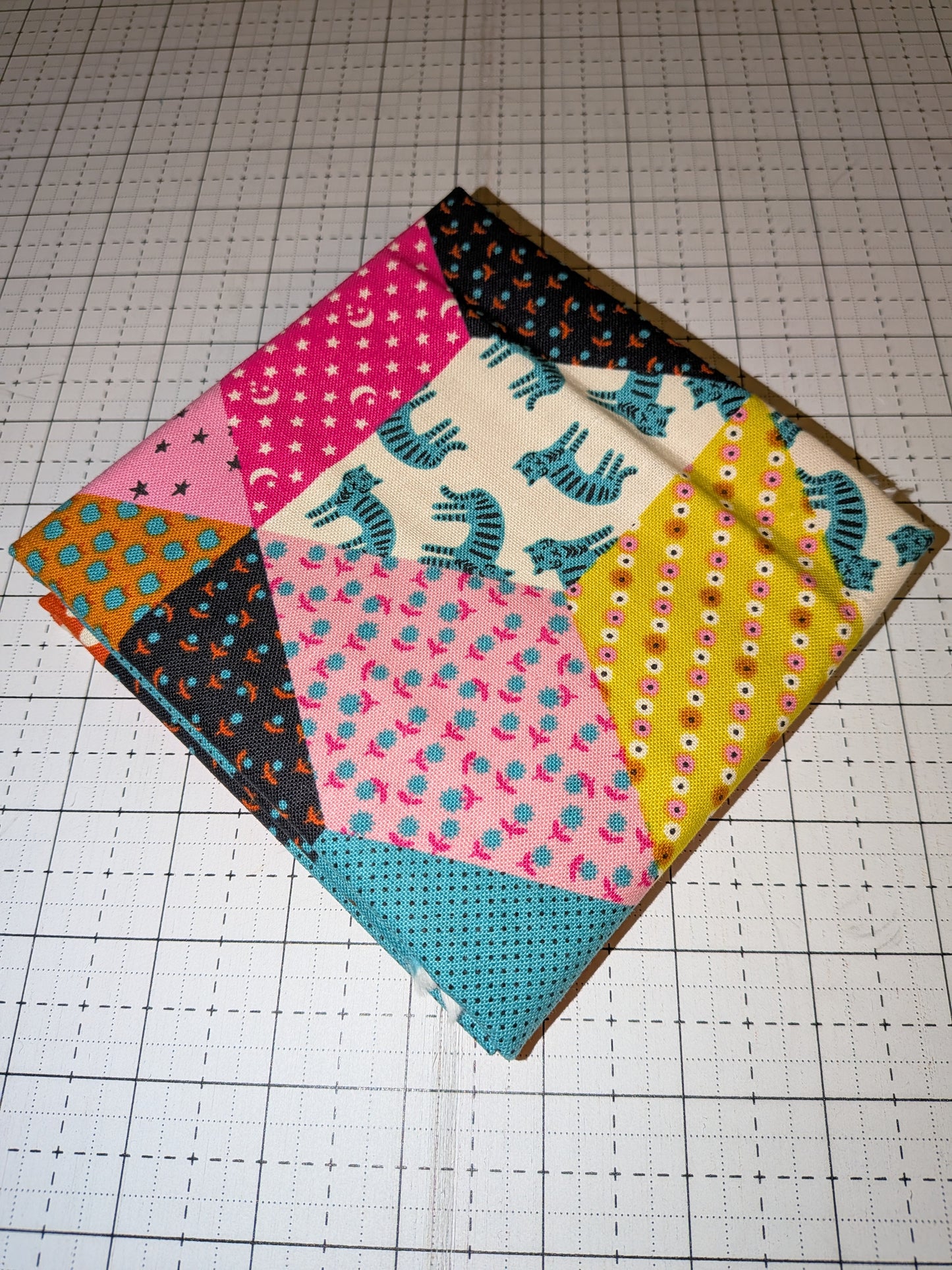 Ooh Lucky Lucky - Tumbling Blocks - Turquoise - CANVAS [End of the Bolt]